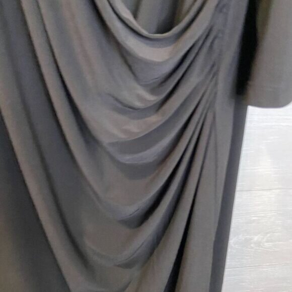 JBS Women Surplice Neckline Cold Shoulder Pearl‎ Accent Ruched Dress - Picture 7 of 8